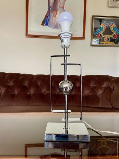 Stylish Italian Style Repro Chrome Space Age MCM Table Lamp