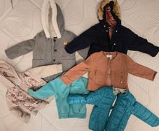 Bundle of girl's coat and jackets. Size 2. And winter hat.