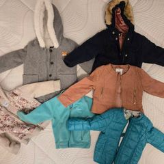 Bundle of girl's coat and jackets. Size 2. And winter hat.