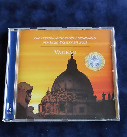 Vatican 10 coins set in CD case. Pope John Paul II 1000 & 500 Lire