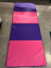 Folding gymnastics mat - purple and pink