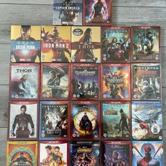 22 Marvel Cinematic Universe (MCU) Blu-Ray's With Slipcovers Collection