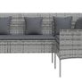 5 Piece L-shaped Couch Sofa Set with Cushions Poly Rattan Grey (FREE POSTAGE) Image 5