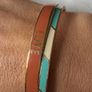 18K Gold plated brass bracelet LOVE coral/terracotta Image 8