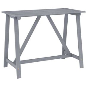 Garden Bar Table Grey 140x70x104 cm Solid Acacia Wood
