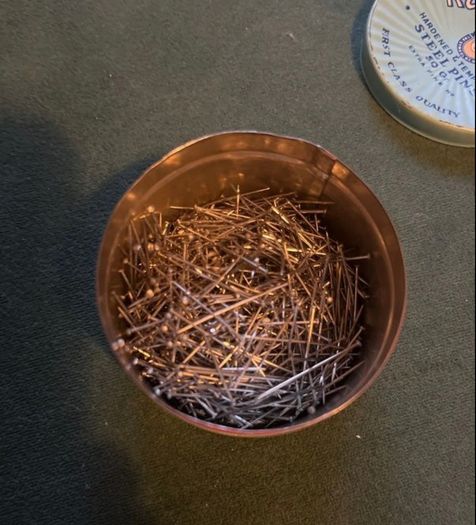 Vintage Tin Box with Pins