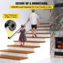 Pipe Stair Handrail, 5FT Staircase Handrail, 440LBS Load Capacity Carbon Steel Pipe Handrail, Industrial Pipe Handrail with Wall Mount Support, Round Corner Wall Handrailings for Indoor, Outdoor (FREE SHIPPING) Image 2