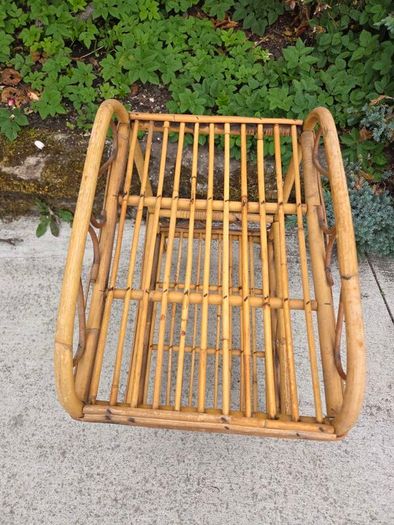 Mid Century Rattan Bamboo Table