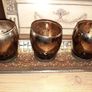 Rich Bronze Filigree Tray with 5 Glass Candle Holders, AV Image 7