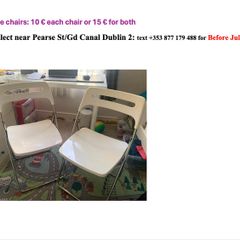 2 white Ikea chairs