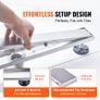 610mm Linear Shower Drain Offset with Tile Insert Cover,Brushed 304 Stainless Steel Rectangle Shower Floor Drain,Linear Drain with Leveling Feet,Hair Strainer Image 5