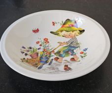 Vintage  Porcelain Child   Plate  Little Gardener