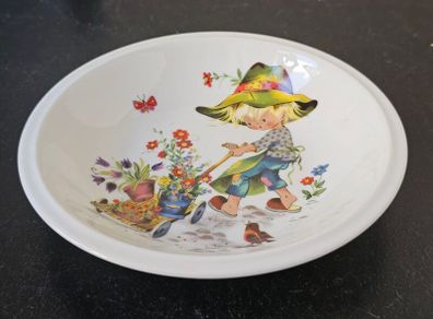 Vintage  Porcelain Child   Plate  Little Gardener