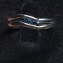 14ct White Gold Blue Stone Ring Je t aime toi Romantic French Engraving 3.18g Image 7