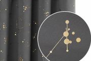 Eyelet Curtains, Blackout Curtains, Gold Constellation Printed Curtains Thermal Insulated Curtains for Bedroom (MULTIPLE COLOURS/SIZES)