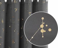 Eyelet Curtains, Blackout Curtains, Gold Constellation Printed Curtains Thermal Insulated Curtains for Bedroom (MULTIPLE COLOURS/SIZES)