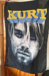 Nirvana Kurt Cobain Large Flag Banner Wall Door Ceiling Hanging Music Memorabilia