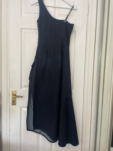 Vintage Sisley Asymmetrical Denim Dress - Size S