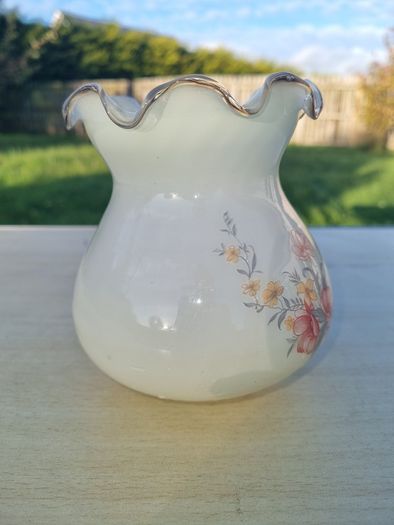 Vintage lamp shade made of white opaline glass