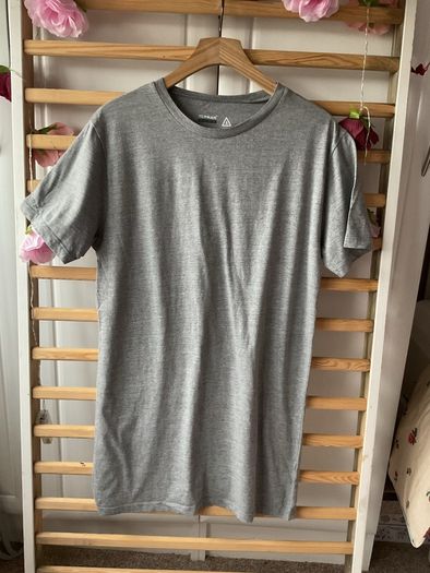 tshirt grey longline Topman tshirt small