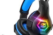 Gaming Headset Stereo Surround Sound Gaming Headphones with Breathing RGB Light &amp; Adjustable Mic for PS4 PS5 PC Xbox One Laptop Mac
