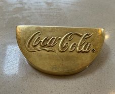 Coca Cola Brass Embossed Pub Gun Dispenser plaque
