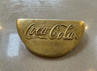 Coca Cola Brass Embossed Pub Gun Dispenser plaque