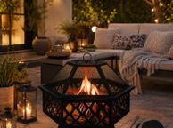 main image for ad Fire Bowl with Spark Protection &amp; Grill Grate4-in-1 fire bowl as a fireplace, grill with coal grate or as a drink pot