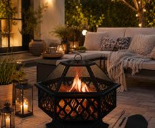 Fire Bowl with Spark Protection & Grill Grate4-in-1 fire bowl as a fireplace, grill with coal grate or as a drink pot