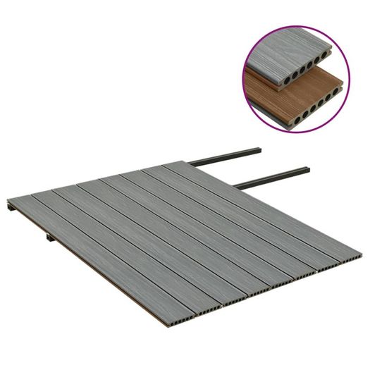 WPC Decking Boards with Accessories Brown and Grey 16 m.sq 2.2 m