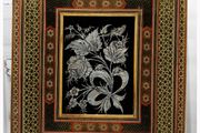 Large 1950s Middle Eastern Khatam Framed Copper Art Picture