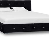 _Upholstered bed: velvet bed, frame double bed, slatted frame, multiple choices