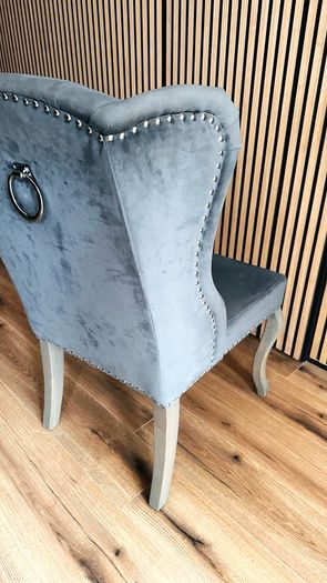 Grey wing back chairs