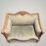 Louis XVI Style Carved Giltwood & Green Velvet Sofa Image 2