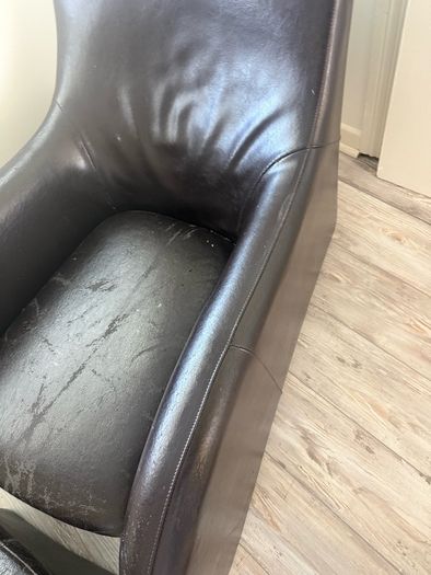 leather reading chair and footrest