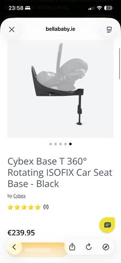 Cybex Cloud T i-Size Plus Infant Car Seat + Base T & Accessories