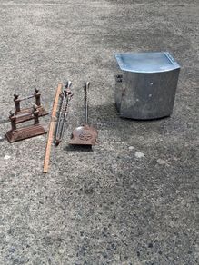 Art Deco Chromed Coal Bucket and Companion Set