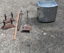 Art Deco Chromed Coal Bucket and Companion Set