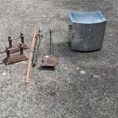 Art Deco Chromed Coal Bucket and Companion Set