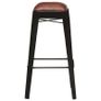 Bar Stools 4 pcs Black Real Leather Image 4