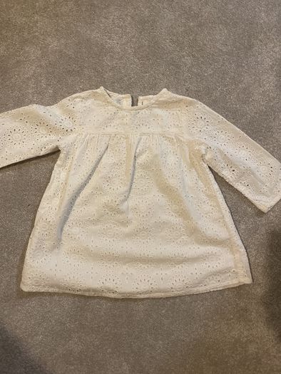 Mango baby girl white dress 9-12 m 80 cm.