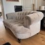 Luxury Grey/Silver Velvet Chesterfield 2-Seater Sofa Image 2