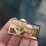 Celtic gold Cross (thin 50mm x 25mm) Image 3
