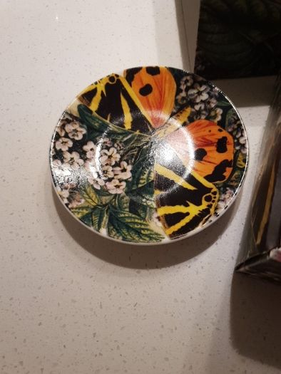 Magpie Biologica Ceramic Butterfly Espresso Set - 2 cups and matching saucers - Brand new