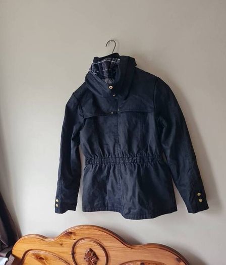 Diesel waxed style parka coat size small pit to pit 18" Navy Cotton/polyester In excellent condition