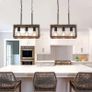 Farmhouse Kitchen Island Lighting, 3 Lights Pendant Lighting Fixtures, Adjustable Height, Industrial Dining Room Light for Living Room Foyer Dining Table Over Sink. (Wood Grain Color) Image 6