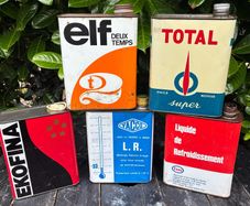 Vintage Oil Tin Collection - Set Of Five