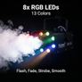 Smoke Machine with 13 Colour RGB Effect, 8 LED Lights, Mini Fog Machine with 3-Metre Wired Remote and Two Wireless Controllers for DJ Disco Parties Image 2