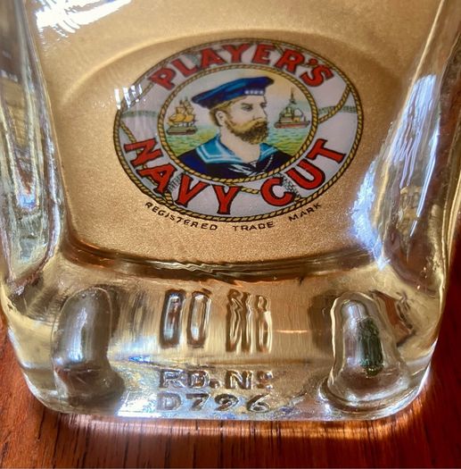 Original Pristine "Players Please" Triangular Glass Ashtray