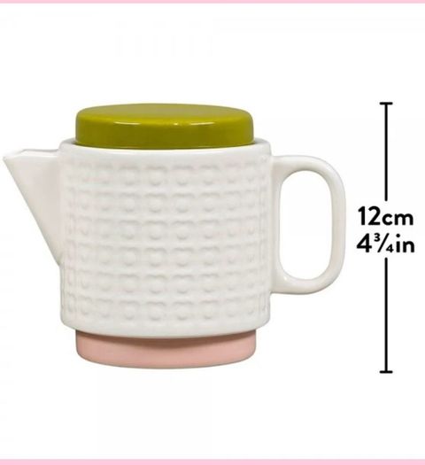 Orla Kiely Ceramic " Tea for One" Stacking Teapot and Mug Set - Pressed Flower